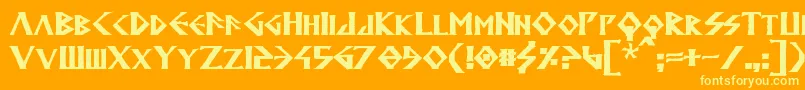AnglodavekBold-fontti – keltaiset fontit oranssilla taustalla
