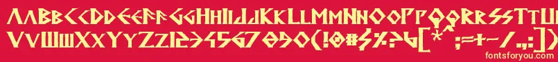 フォントAnglodavekBold – 黄色の文字、赤い背景