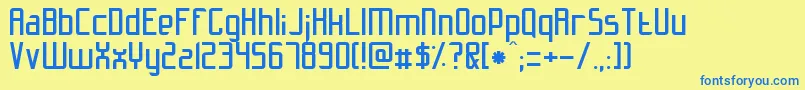 Slidfis Font – Blue Fonts on Yellow Background