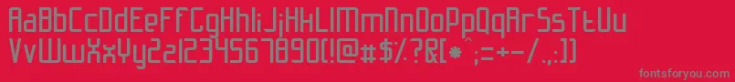 Slidfis-Schriftart – Graue Schriften auf rotem Hintergrund