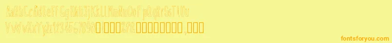 フォントDoozy – オレンジの文字が黄色の背景にあります。