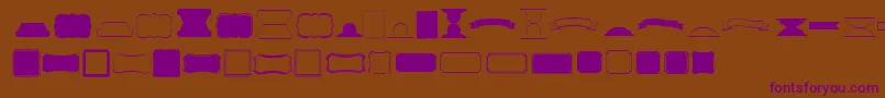 Kgflavorandframesfive-fontti – violetit fontit ruskealla taustalla