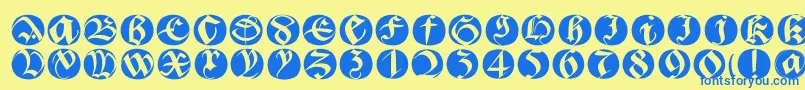 Bastardabuttons Font – Blue Fonts on Yellow Background