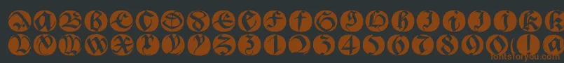 Bastardabuttons-fontti – ruskeat fontit mustalla taustalla