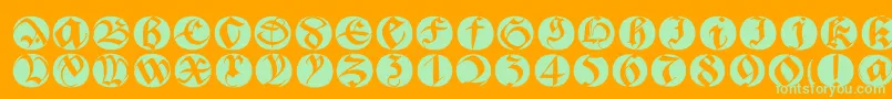 Bastardabuttons Font – Green Fonts on Orange Background