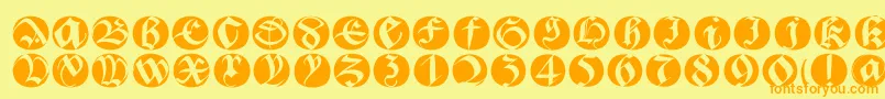 Bastardabuttons Font – Orange Fonts on Yellow Background