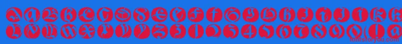 Bastardabuttons Font – Red Fonts on Blue Background