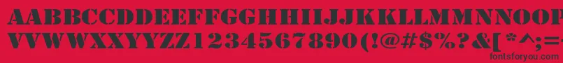 RudyWide Font – Black Fonts on Red Background