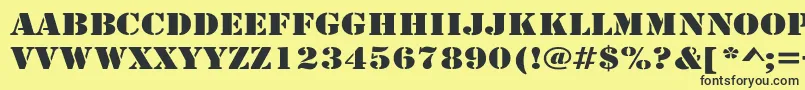 RudyWide Font – Black Fonts on Yellow Background
