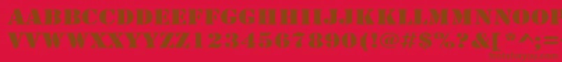 RudyWide Font – Brown Fonts on Red Background