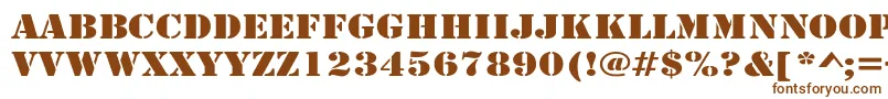 Шрифт RudyWide – коричневые шрифты на белом фоне