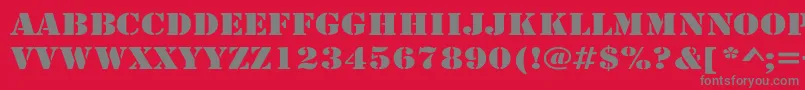 RudyWide Font – Gray Fonts on Red Background