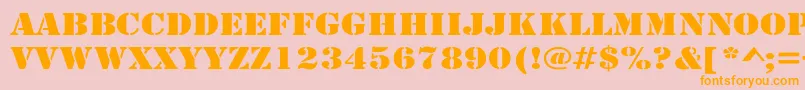 RudyWide Font – Orange Fonts on Pink Background