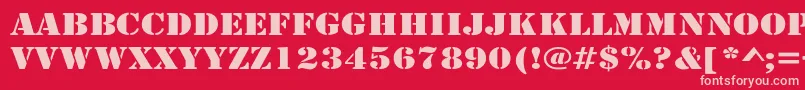 フォントRudyWide – 赤い背景にピンクのフォント