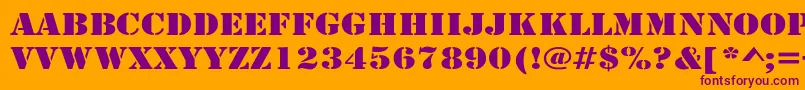 RudyWide Font – Purple Fonts on Orange Background