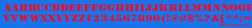 RudyWide Font – Red Fonts on Blue Background