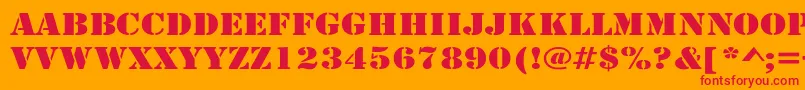RudyWide Font – Red Fonts on Orange Background