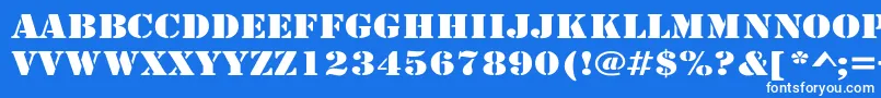 RudyWide Font – White Fonts on Blue Background