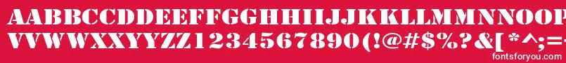 RudyWide Font – White Fonts on Red Background