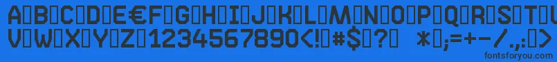 Шрифт Phase05 – чёрные шрифты на синем фоне