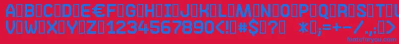 Phase05-fontti – siniset fontit punaisella taustalla