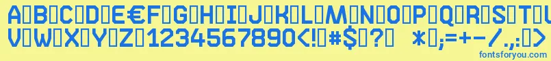 フォントPhase05 – 青い文字が黄色の背景にあります。