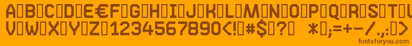Fonte Phase05 – fontes marrons em um fundo laranja