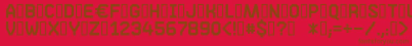 Phase05-fontti – ruskeat fontit punaisella taustalla
