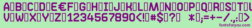 フォントPhase05 – 緑の背景に紫のフォント