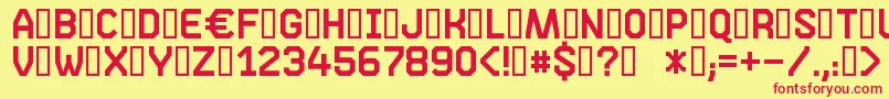 Phase05 Font – Red Fonts on Yellow Background