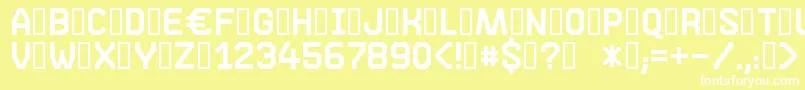 Шрифт Phase05 – белые шрифты на жёлтом фоне