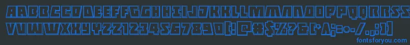 フォントHalfshellheroengrave – 黒い背景に青い文字