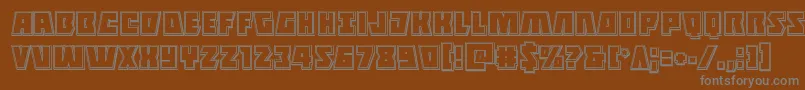 フォントHalfshellheroengrave – 茶色の背景に灰色の文字