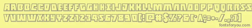 Halfshellheroengrave-Schriftart – Graue Schriften auf gelbem Hintergrund
