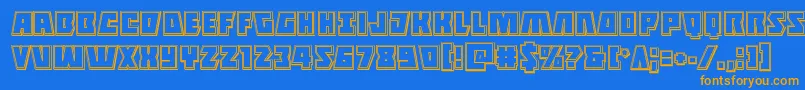 Halfshellheroengrave Font – Orange Fonts on Blue Background