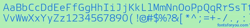 フォントElektraMonoLightPro – 青い文字は緑の背景です。