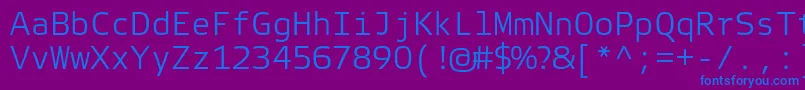 フォントElektraMonoLightPro – 紫色の背景に青い文字