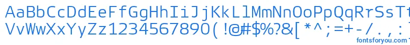 フォントElektraMonoLightPro – 白い背景に青い文字