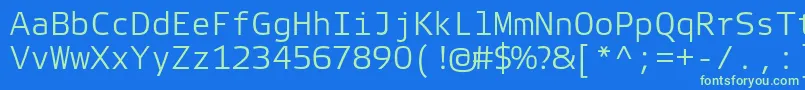 Czcionka ElektraMonoLightPro – zielone czcionki na niebieskim tle