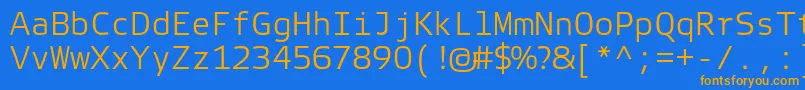 Czcionka ElektraMonoLightPro – pomarańczowe czcionki na niebieskim tle