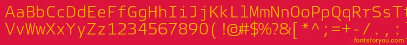 フォントElektraMonoLightPro – 赤い背景にオレンジの文字