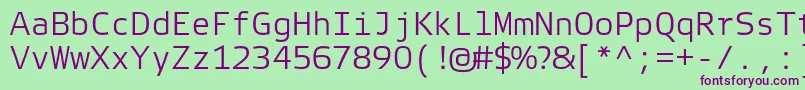 Шрифт ElektraMonoLightPro – фиолетовые шрифты на зелёном фоне