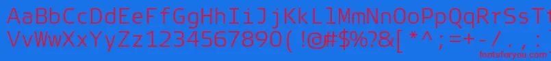 Czcionka ElektraMonoLightPro – czerwone czcionki na niebieskim tle