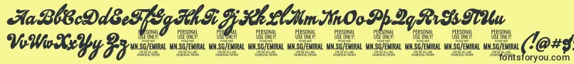 EmiralscriptboldPersonalUse Font – Black Fonts on Yellow Background