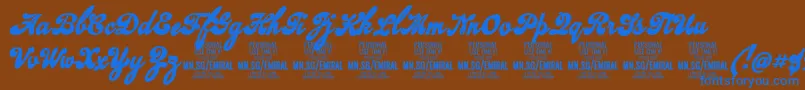 EmiralscriptboldPersonalUse Font – Blue Fonts on Brown Background