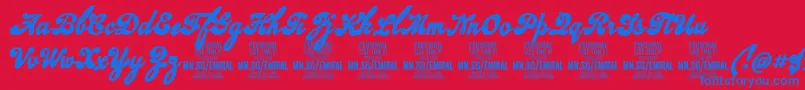 EmiralscriptboldPersonalUse Font – Blue Fonts on Red Background
