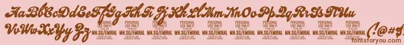 EmiralscriptboldPersonalUse Font – Brown Fonts on Pink Background
