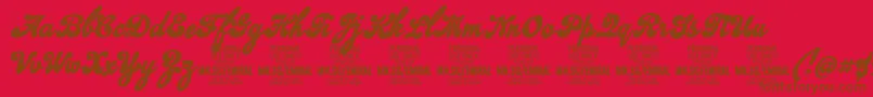 EmiralscriptboldPersonalUse Font – Brown Fonts on Red Background