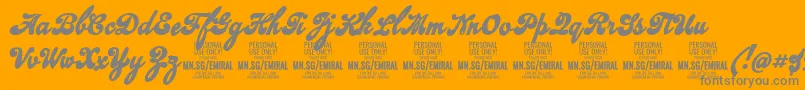 EmiralscriptboldPersonalUse Font – Gray Fonts on Orange Background