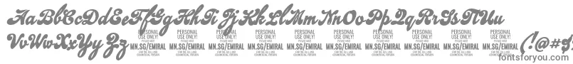 EmiralscriptboldPersonalUse Font – Gray Fonts on White Background